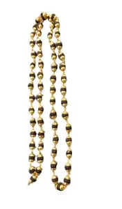 DeepMines असली तुलसा मोती की माला Pure Tulsi Mala Original Certified A1 Grade गोल्ड कैपिंग तुलसी माला Tulahsi ki Mala Blessed By Lord Krishn Holy Basil Rosary Gold Capping For Women & Men