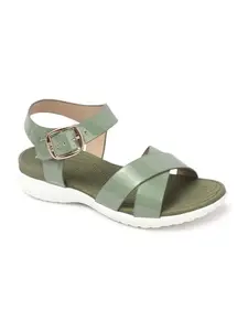 ELLE Women Sandal,Olive,UK-7