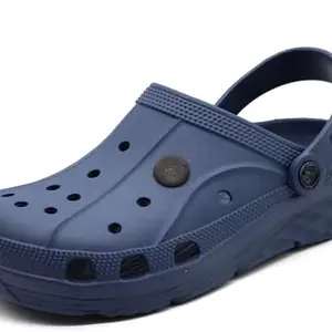 Men's Classic Casual Sports Clogs/Sandals with Adjustable Back Strap for Adult | Comfortable & Lightweight| Stylish & Anti-Skid| Waterproof & Everyday Use Mules for Gents/Boys Navy