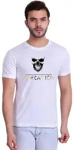 BZ-GIFZY Printed Men Round Neck White T-Shirt () GF-533_Creation_WH_L