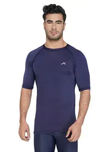 Vector X VTD-021 Unisex Adults Compression Half Sleeve Base Layer Tight Top (Navy)