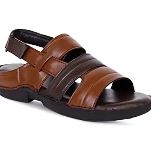 Gwal G Genuine Leather Comfortable Sandals and Slippers Office Wear Outdoor and Casual Sandals for Men's Tan 6