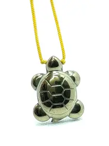 ASTROGHAR Natural Golden Pyrite Tortoise Shape Pendant For Men And Women
