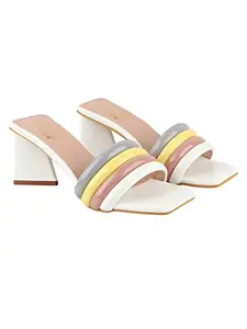 Shoetopia womens Nice White Heeled Sandal - 7 UK (Nice-White)