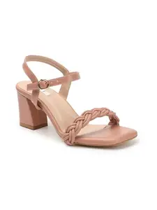ELLE Women Fashion Sandal,Peach,UK-4