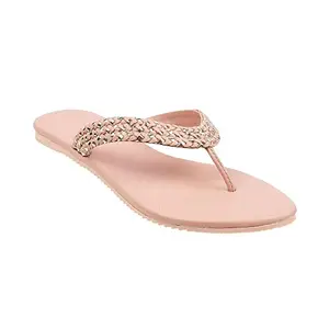 Walkway By Metro Brands Women's Peach Synthetic Sandals 6-UK (39 EU) (32-1566)