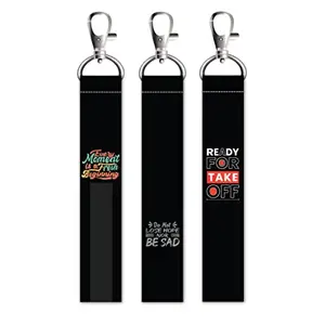 ISEE 360® 3 PCs Work Quotes Lanyard Bag Tag with Swivel Lobster for Gift Luggage Bags Backpack Laptop Bags Students Employees Black L X H 5 X 0.8 INCH