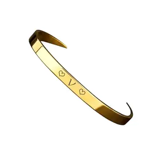 Gold Plated Alphabet Initial Bracelet A-Z | Unisex Kada Design | Hypoallergenic Stylish & Adjustable Jewelry for Men & Women
