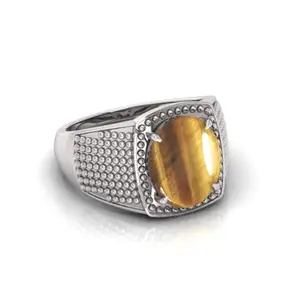 7.25 Ratti Tiger Eye Original Stone Adjustable Ring For Men And Women With Lab Certified A-16