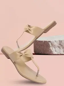 Picktoes PT-429 Women's Beige Synthetic Leather Casual Flat Sandal