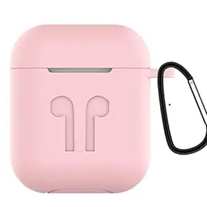 Dev mobile Silicone Shock Proof Protection Sleeve Skin Carrying Bag Box Cover Case Compatible with Air-Pods 2 and 1 Wireless Headset Earphones (Air-Pod Not Included) (Pack of 1) (Light Pink)