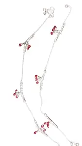 Women Pure 925 Sterling Silver Anklet | Silver Anklet with Heart & Circle Charm | Silver Finish | Anklet For Women Gift for Women & Girls (Design_3)