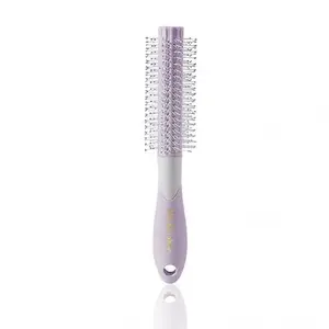 BlackLaoban Round Hair Brush for Blow Drying, Styling, Curling, Straighten with Soft Nylon Bristles for Short or Medium Curly Hairs for Women & Men (Light-Purple)