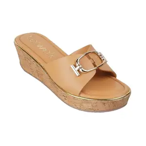 Catwalk Women Stylised Back Open Platforms | For Women & Girls (TAN,4 UK)