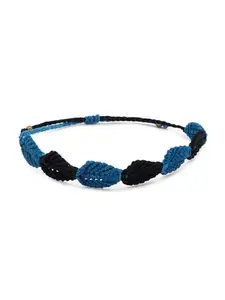 El Regalo 1PC Handwoven Leaves Anklet- Bohemian Macrame Leaf Gypsy Anklet for 1Leg (Blue)