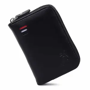 Stealodeal Black PU Leather Zipper Debit/Credit/ATM Card Holder with 9 Card Slots & 2 Cash Slots for Men & Womens