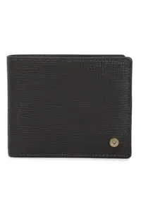 Allen Solly Men Brown Textured Genuine Leather Wallet