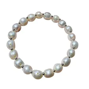Hdbg Top 1 Rated Natural सच्चा मोती रत्न ओरिजिनल Australian Pearl Adjustable White Pearl Bracelet Saccha Moti Ka Bracelet South Sea Pearl Stone Original Certified असली समुद्री पर्ल मोती ब्रेसलेट