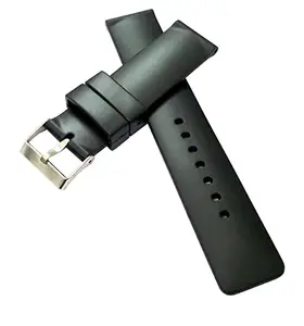 Ewatchaccessories 22mm PU Rubber Watch Band Strap Fits Black Pin Buckle-PB-111