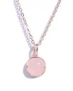 Gempro Certified Rose Quartz Valentine's Love Gemstone Pendant Necklace for Women