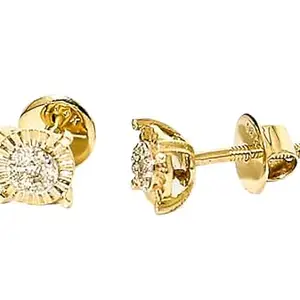 DURGA DASS SETH SARAF Natural Diamonds Studded In 14 kt Yellow Gold - (Diamond wt 0.11 cts, Gold wt 1.550 GMs)