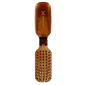 Miss Claire 2 In 1 Hair Brush With Soft And Bristle For Smoothening, Straightening, Styling And Curling For Men And Women (Brown) (V450TT)