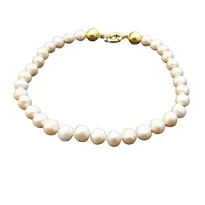 MAGIC GEMS pearl necklace set for women & men single line neck length beautifull necklace south sea pearl fresh water moti necklace A1 grade original moti beads certified necklace
