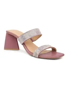 Inc.5 Women Purple Embellished Block Heels