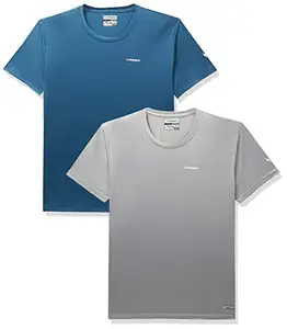 Charged Energy-004 Interlock Knit Hexagon Emboss Round Neck Sports T-Shirt Light-Grey Size Xl And Charged Energy-004 Interlock Knit Hexagon Emboss Round Neck Sports T-Shirt Teal Size Xl