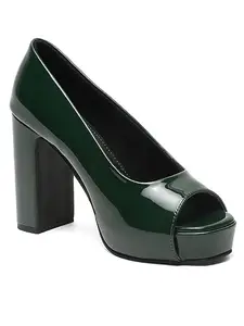 Flat n Heels Womens Green Pumps FnH 181-GRN