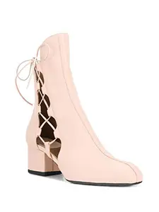 CARA ITALIA Doncaster Women's 2.25 Inch Heel Pink Vegan Faux Leather Slip on Chelsea Zipper Boots