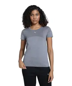 Puma Women's Skinny Fit T-Shirt (687007_Flat Dark Gray