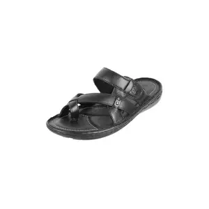 Mochi Men’s Black Casual Leather Comfort Chappal for Everyday UK/6 EU/40 (16-945)
