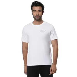 Royal Enfield Men's Regular Fit T-Shirt (TSO230044_White 2XL)