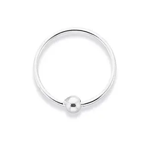NEMICHAND JEWELS Pure 925 Sterling Silver Nose Ring/Nose Pin Simple Tiny Hoop for Women