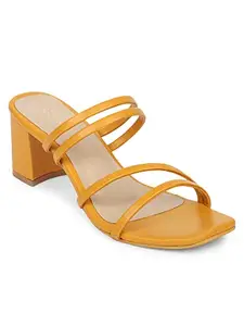 ICONICS Women's Heels, Mustard, 8