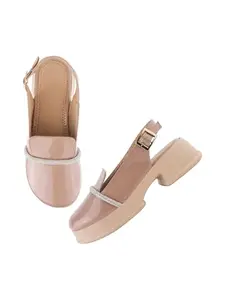 SELFIEE Trending Versatile Stylish Block Heel Marry Jane Shoes Soft & Comfortable Bellies for Womens and Girls