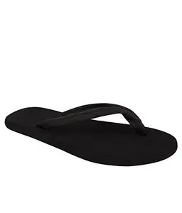 STYLE HEIGHT Men's Synthetic Flip-Flops and House Slippers (9) Black