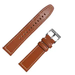 DBLACK ''FSLDS5'' 22MM Quick Release, Leather Watch Strap // Compatible With ''FOSSIL'' Watches (Tan, 22mm)