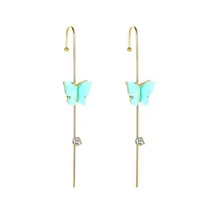 Via Mazzini Butterfly Charm Modern Design Pin Through Needle Earrings For Women And Girls (ER2309) 1 Pair