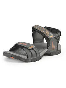 ABROS Men's ASLG0205 Sports Sandal -D.Grey/Orange -8UK