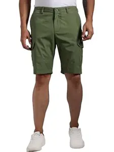 Thomas Scott Men's | Regular Fit | 100% Cotton | Solid | Breathable Lightweight | 6-Pocket Cargo Shorts | Cricket Club Collection