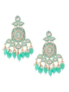 Adwitiya Collection Gold Plated Traditional Kundan and Pearl Drop Earrings|Trendy Stylish Earrings for Womens & Girls