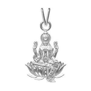 ZALKARI Mata Laxmi Mahalaxmi Silver Religious Pendant Religious Gift Pendant Necklace For Men & Women Pure 925 Silver Maha Laxmi For Good Health & Wealth
