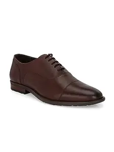OVERDRIVE Brown Leather Lace-Ups Oxford for Men (6)