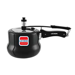 UCOOK Big Belly-O-Twin Induction Compatible Hard Anodised Outer lid Pressure Cooker