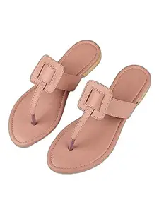 Bagadiya Trading Walktrendy Womens Synthetic Pink Open Toe Flats - 8 UK (Wtwf294_Pink_41)