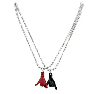 V FASHION JEWELLERY Stylish Pendant Necklace Chain For Women & Girls Romantic Love CouplePendant Necklace Chain Red ad Black