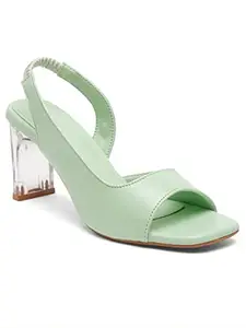 Bruno Manetti women's Skyblue Slipon Back Stretchable Strap Heel Sandal