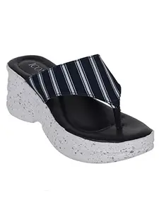 ICONICS Women's Heels, Navy Blue, 5